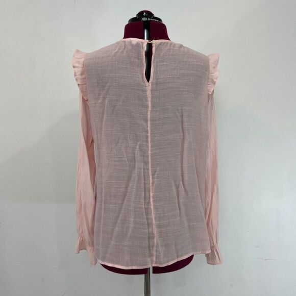 GAP Cotton Pink Ruffle trim Blouse sz L - Picture 4 of 6